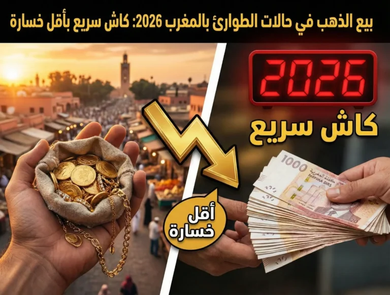 بيع الذهب في حالات الطوارئ بالمغرب 2026 كاش سريع بأقل خسارة